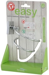 Porta asciugacapelli da muro a spirale in acciaio cromo doppio fissaggio Easy