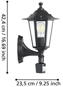 EGLO 22469 - Lampada con sensore LATERNA 4 1xE27/60W nero