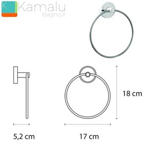 Kamalu - Portasalvietta anello finitura bianca in acciaio linea Kaman LEFO-50