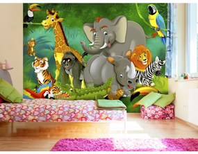Carta da parati
adesiva Per bambini: Safari colorato