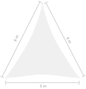 Parasole a Vela Oxford Triangolare 5x6x6 m Bianco