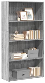 Libreria Grigio Sonoma 80x30x152 Cm İn Legno Multistrato /