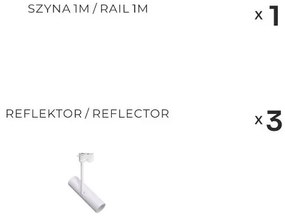 Zuma Line 3557 - Faretto per sistema a binario LISA 3xGU10/35W/230V bianco