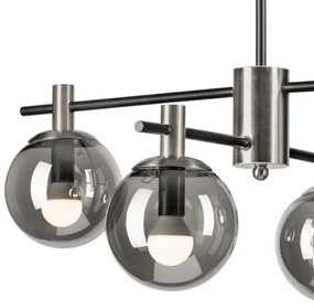 Lampadario a sospensione con supporto rigido LILOU 4xE14/5W/230V cromo opaco/fumé