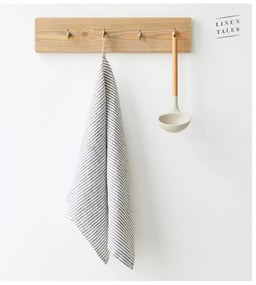 Asciugamano di lino 45x65 cm Thin Black Stripes - Linen Tales