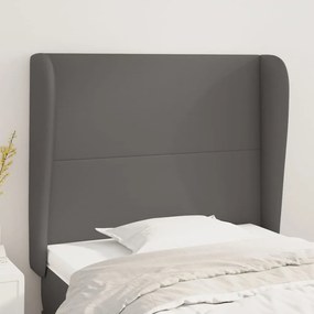 Testiera Ad Orecchio Grigio 103x23x118/128cm İn Similpelle /