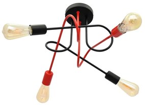 Lampadario a plafone OXFORD 4xE27/15W/230V nero/rosso