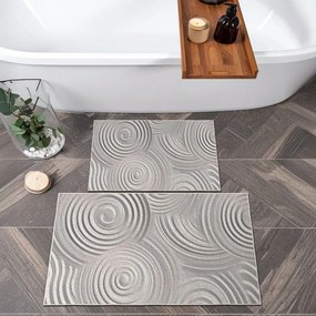 Set di tappetini per il bagno grigio chiaro 2 pz 60x100 cm – Foutastic