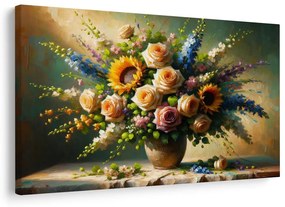 Quadro su tela – Bouquet floreale romantico