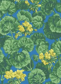 Tapete Geranium von Cole & Son - Lemon/ Green on Blue
