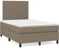 Letto a Molle con Materasso e LED Tortora 120x190 cm in Tessuto 3270187