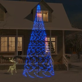 Albero di Natale Pennone con LED di diverse intensità e altezze, Blu / 500 cm / 1400