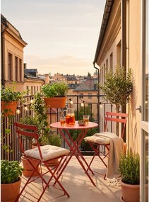 Set da pranzo da giardino color terracotta in acciaio per 2 persone Austin – Bizzotto