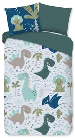 Set copripiumino e federa da bambini verde/blu in microfibra per letto singolo 140x200 cm – Good Morning