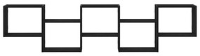 Mensola a cubo da parete 5 scomparti legno multistrato nero