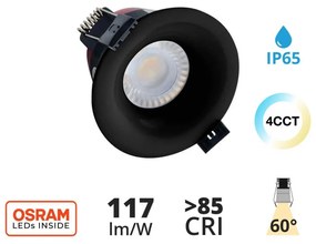 Faro LED da Incasso 8W Foro Ø75mm Nero, IP65, CCT Bianco Variabile Colore Bianco Variabile CCT