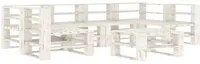 Set Salotto da Giardino 7 pz Pallet in Legno Bianco 3052176