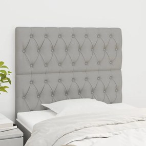 Testiera 2 Pz Grigio Chiaro 90x7x78/88 Cm İn Tessuto /