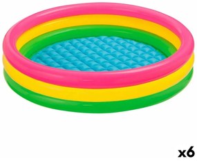 Piscina Gonfiabile per Bambini Intex Sunset Anelli 131 L 114 x 25 x 114 cm (6 Unità)