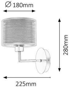 Rabalux 2628 - Applique ANASTASIA E27/60W