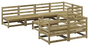Set divani da giardino 8 pz in legno impregnato di pino