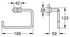 GROHE 40510001 - Porta asciugamani ESSENTIALS CUBE 188 mm, finitura cromata lucida