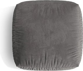 Poggiapiedi componibile grigio con rivestimento in velluto Martina – Micadoni