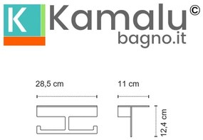 Kamalu - Porta rotolo design moderno doppio gancio in acciaio inox finitura satinata| NUEVO-S