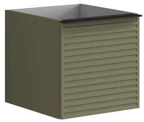 Struttura semi colonna da bagno Pixel 1 cassetto laccato opaco verde salvia L 40 x H 40 x P 45.5 cm