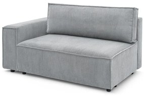 Modulo divano in velluto a coste grigio chiaro, angolo sinistro Nihad modular - Bobochic Paris
