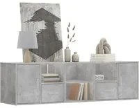 Mobile Angolare Grigio Cemento 160x40x45 cm in Truciolato 3307822