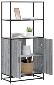 Credenza Grigio Sonoma 68x35x139 Cm Legno Multistrato Metallo /