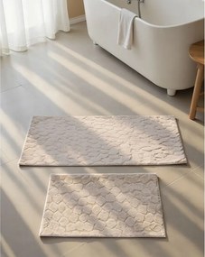 Set di tappetini per il bagno beige 2 pz 60x100 cm Rabbit – Foutastic