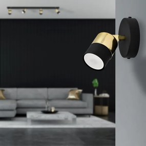 LED Luce Spot da parete a LED TUBSSON 1xGU10/4,8W/230V nero/oro