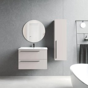 Mobile da bagno sotto lavabo Mia cotone laccato opaco L 80 x H 55 x P 45 cm 2 cassetti, lavabo non incluso