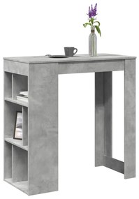 Tavolo bar con rastrelliera grigio 102x50x103,5 cm multistrato