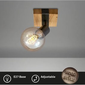 Briloner 2900-011 - Faretto da parete WOOD BASIC 1xE27/25W/230V