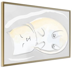 Poster  Happy Kitty  Cornice Quadri Cornice d'oro, Larghezza x Altezza Home decor 45x30