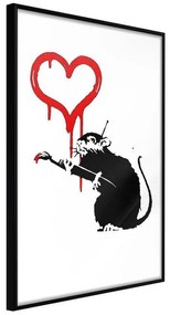 Poster  Banksy: Love Rat  Cornice Quadri Cornice nera, Larghezza x Altezza Home decor 20x30