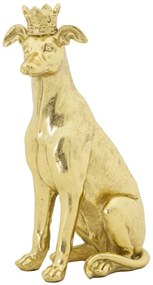 Statuetta di Cane con Corona Dorata 20x12,5x33 cm