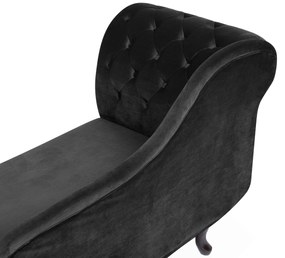 Chaise longue sinistra in velluto nero NIMES Beliani