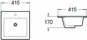 Mexen Stella lavabo incassato nel piano 41 x 41 cm, bianco - 25454100