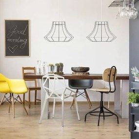 Lampadario Design Tubolar nero paralume nero 2x E27 Ø35cm LUMICOM
