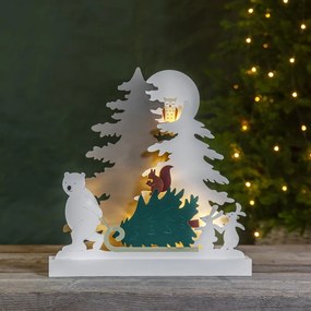 Decorazione luminosa bianca con motivo natalizio Forest Friends - Star Trading