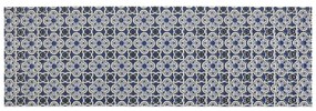 Tappeto da bagno in plastica bianca e blu 65x200 cm Murcia - Wenko