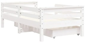 Giroletto Bambini con Cassetti Bianco 70x140cm Massello di Pino