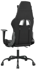Sedia da gaming con poggiapiedi nero e mimetico in similpelle