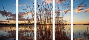Quadri 5 pezzi – Fiume tranquillo al villaggio