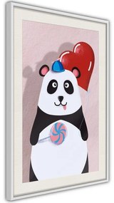 Poster  Happy Panda  Cornice Quadri Cornice nera con pass-partout, Larghezza x Altezza Home decor 40x60