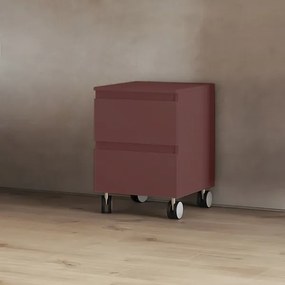Carrello multiuso 2 cassetti in legno 41x44xH58 Ruggine Opaco con ruote